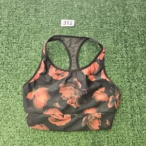 Victoria Secret L Sports Bra Black Rose Print Pullover Wireless Victoria Sport